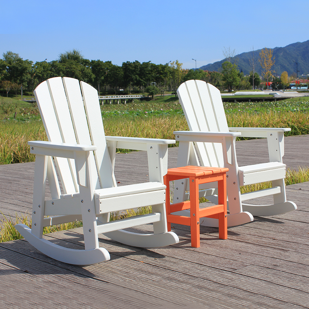 Bộ ghế Adirondack ngoài trời dành cho trẻ em màu trắng kết hợp